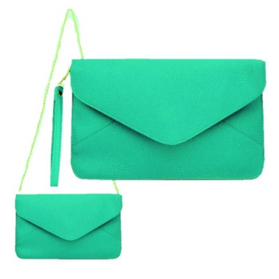 181079 - SEA GREEN LEATHER CLUTCH BAG